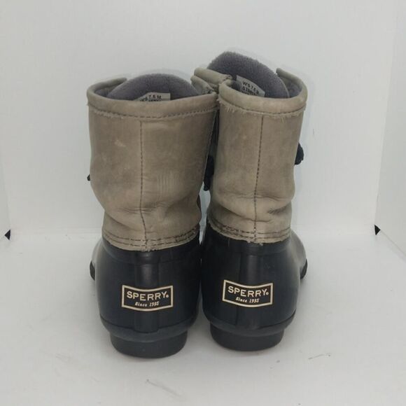 Sperry Womens Pre-owned Saltwater Cove Black/Gray Zippered Boots - sz. 7 1/2M - Picture 5 of 6